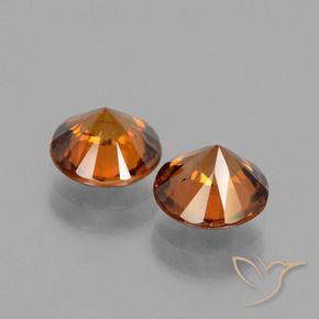 3.74 ct natürliche Mitteldunkles Orange Zirkon-Edelsteine, Runden, VS