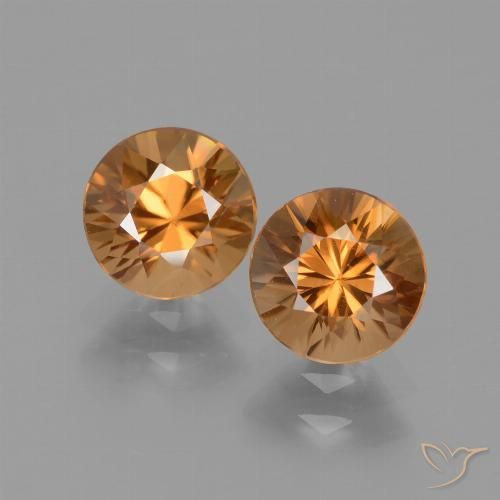 2.64ctw Natürlicher tieforange Zirkon, Runden, VVS-VS