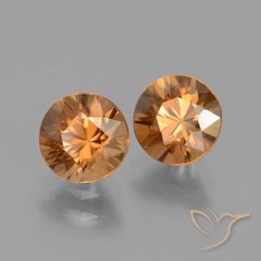 2.64 ct natürliche tieforange Zirkon-Edelsteine, Runden, VVS-VS