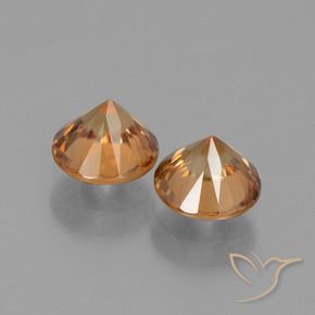 2.64 ct natürliche tieforange Zirkon-Edelsteine, Runden, VVS-VS