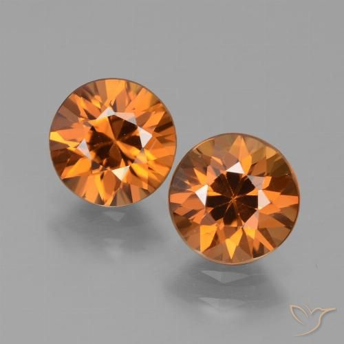 3.16ctw Natürlicher tieforange Zirkon, Runden, VVS-VS