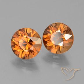 3.16 ct natürliche tieforange Zirkon-Edelsteine, Runden, VVS-VS