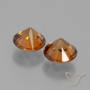 3.16 ct natürliche tieforange Zirkon-Edelsteine, Runden, VVS-VS