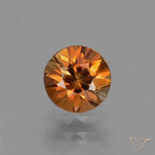 1.30ct Natürlicher Mittelorange Zirkon, Runden, VVS-VS