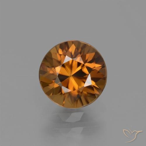 1.60ct Natürlicher Mittelorange Zirkon, Runden, VVS-VS