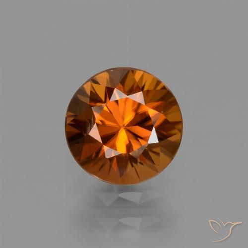 1.65ct Natürlicher Mittelorange Zirkon, Runden, VVS-VS