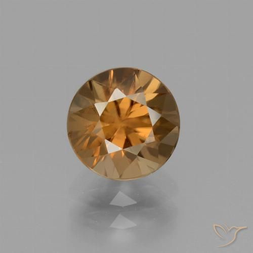 2.15ct Natürlicher Mittelorange Zirkon, Runden, VVS, Photo A