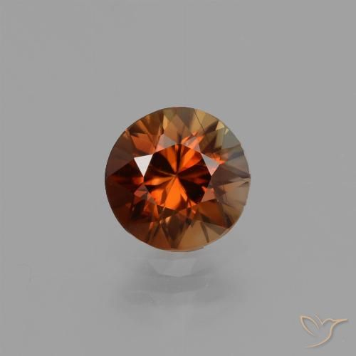 1.19ct Natürlicher tiefrötlich-orange Zirkon, Runden, VVS-VS