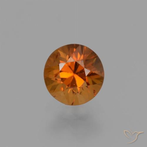 1.38ct Natürlicher Mitteldunkles Orange Zirkon, Runden, VVS-VS