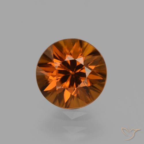 1.54ct Natürlicher Dunkelorange Zirkon, Runden, VVS-VS