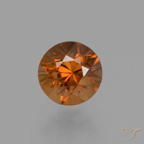 1.43ct Natürlicher Mitteldunkles Orange Zirkon, Runden, VVS-VS