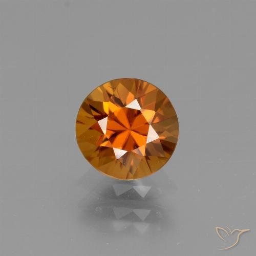 1.32ct Natürlicher Mittelorange Zirkon, Runden, VVS-VS