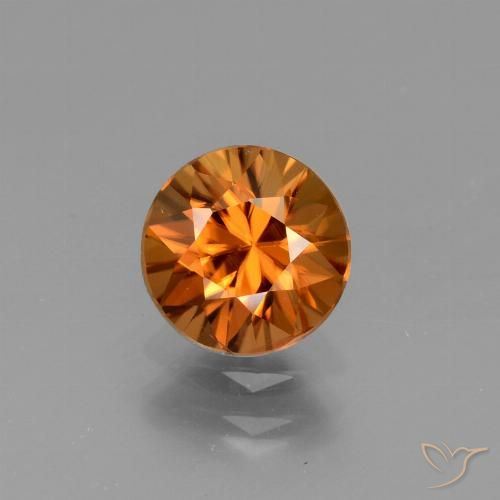 1.59ct Natürlicher tieforange Zirkon, Runden, VVS-VS