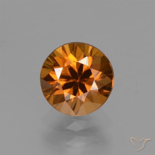 1.75ct Natürlicher Mitteldunkles Orange Zirkon, Runden, VVS