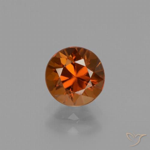 1.61ct Natürlicher tieforange Zirkon, Runden, VVS-VS