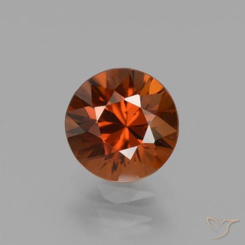 1.56ct Natürlicher rötlich-orange Zirkon, Runden, VVS-VS