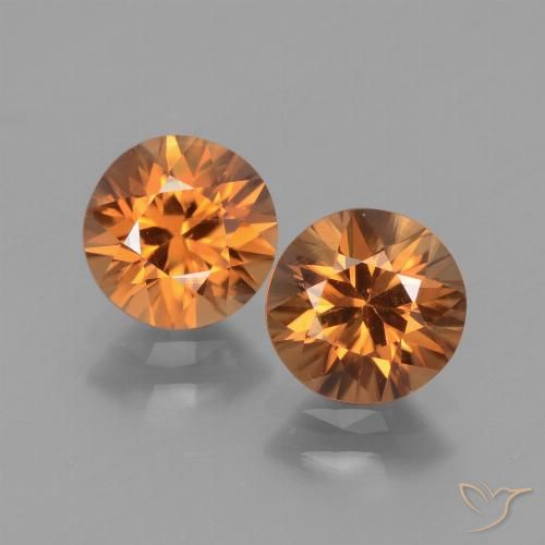 3.04ctw Natürlicher Mittelorange Zirkon, Runden, VVS