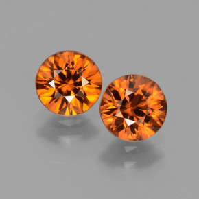 2,43 ct natürliche orangefarbener Zirkon-Edelsteine, Rundschliff, VVS