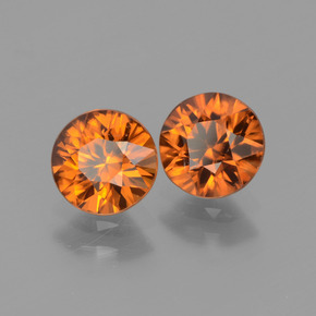 2,43 ct natürliche orangefarbener Zirkon-Edelsteine, Rundschliff, VVS