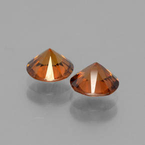 2,43 ct natürliche orangefarbener Zirkon-Edelsteine, Rundschliff, VVS