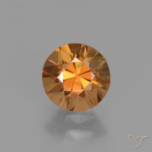 1.59ct Natürlicher Mittelorange Zirkon, Runden, VVS