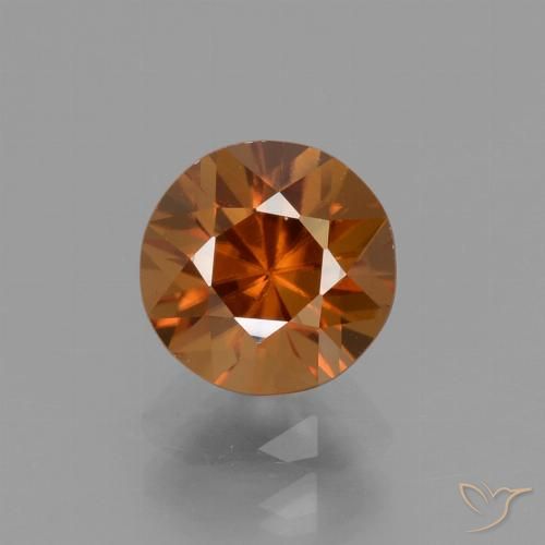 1.66ct Natürlicher tieforange Zirkon, Runden, VVS