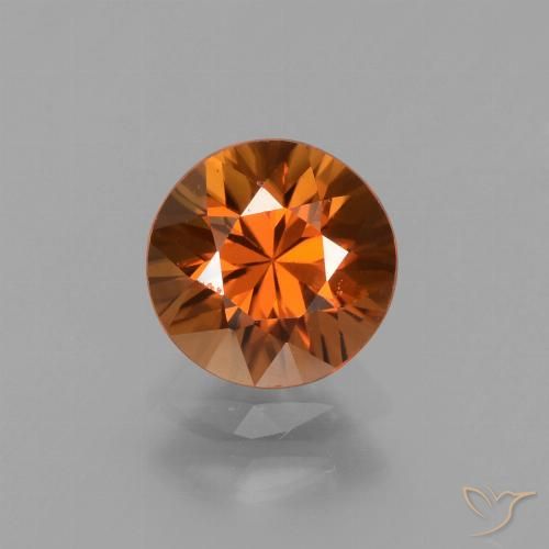 1.69ct Natürlicher Mittelorange Zirkon, Runden, VVS