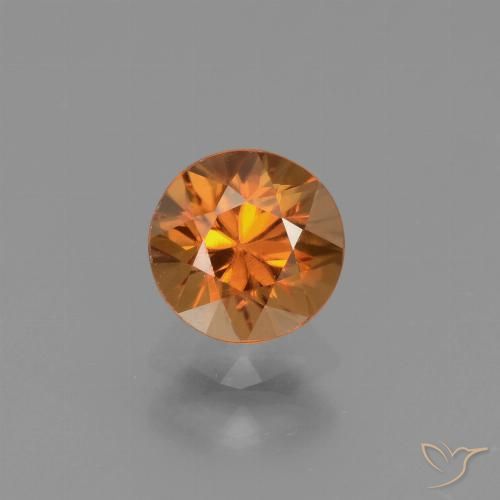 1.12ct Natürlicher Mittelorange Zirkon, Runden, VVS