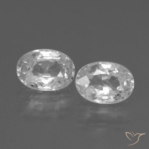 2.67ctw Natürlicher Weiß Zirkon, Oval, VVS-VS