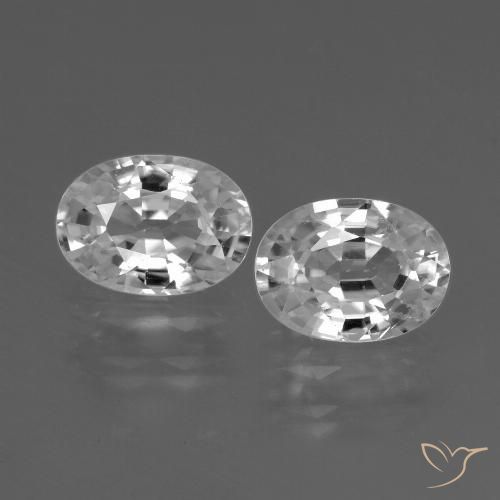 2.69ctw Natürlicher Weiß Zirkon, Oval, VVS-VS