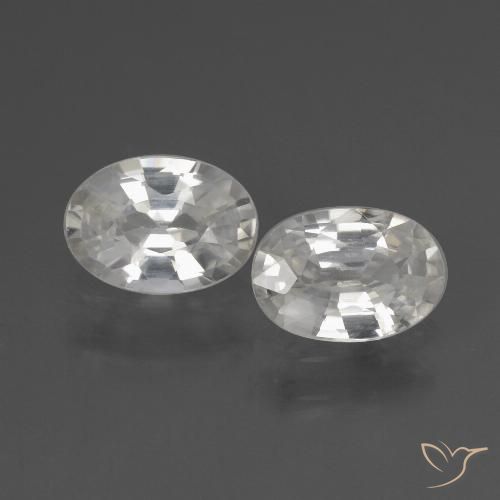 2.12ctw Natürlicher Weiß Zirkon, Oval, VVS-VS