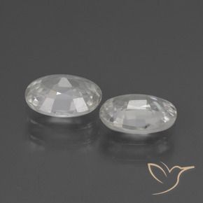 2.12 ct natürliche Weiß Zirkon-Edelsteine, Oval, VVS-VS