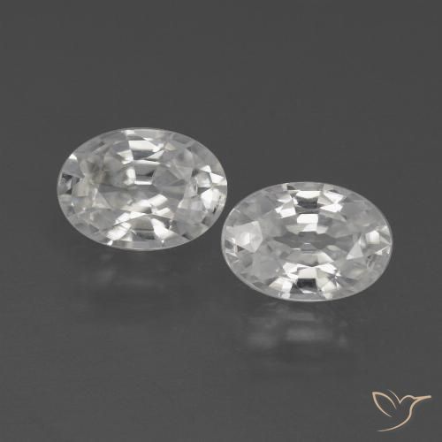 2.22ctw Natürlicher Weiß Zirkon, Oval, VVS-VS
