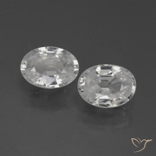 2.09ctw Natürlicher Weiß Zirkon, Oval, VVS-VS