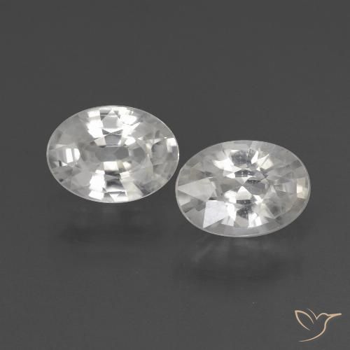 2.19ctw Natürlicher Weiß Zirkon, Oval, VS