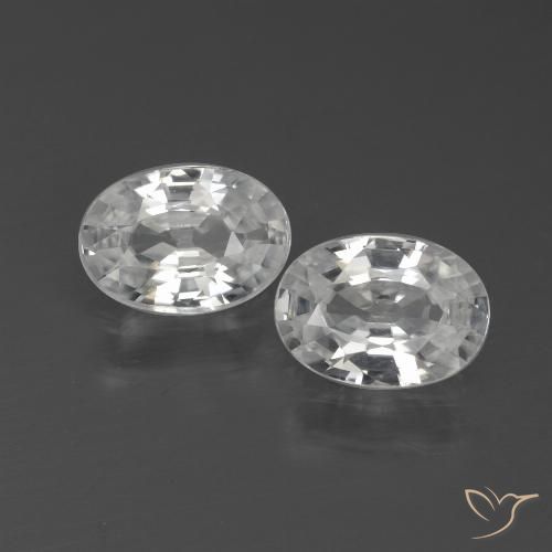 2.16ctw Natürlicher Weiß Zirkon, Oval, VVS