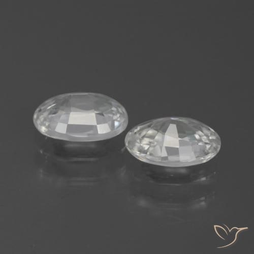 2.23 ct natürliche Weiß Zirkon-Edelsteine, Oval, VVS