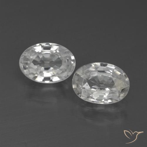 2.37ctw Natürlicher Weiß Zirkon, Oval, VS