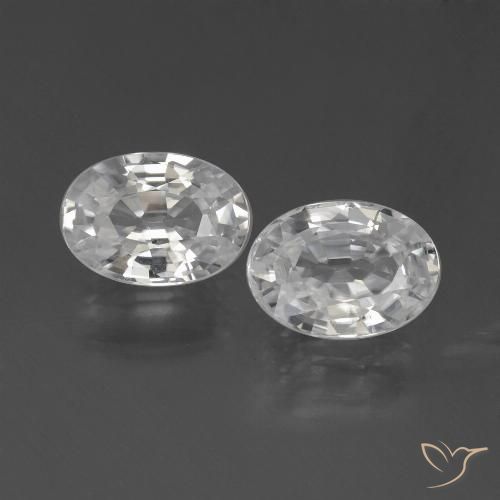 2.35ctw Natürlicher Weiß Zirkon, Oval, VVS-VS