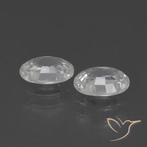 2.35 ct natürliche Weiß Zirkon-Edelsteine, Oval, VVS-VS