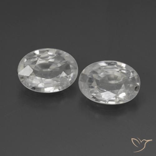 2.09ctw Natürlicher Weiß Zirkon, Oval, VS