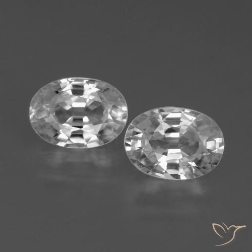 2.69ctw Natürlicher Weiß Zirkon, Oval, VVS
