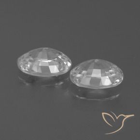 2.46 ct natürliche Weiß Zirkon-Edelsteine, Oval, VS