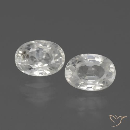 2.56ctw Natürlicher Weiß Zirkon, Oval, VS