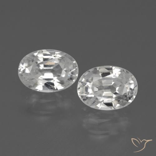 2.69ctw Natürlicher Weiß Zirkon, Oval, VS