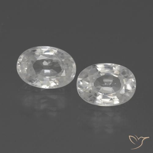 2.58ctw Natürlicher Weiß Zirkon, Oval, VS