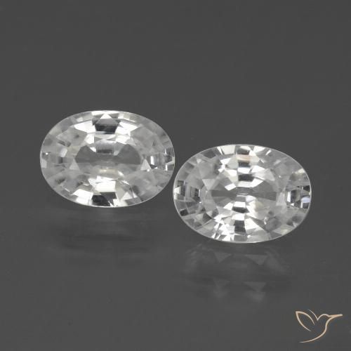 2.34ctw Natürlicher Weiß Zirkon, Oval, VVS