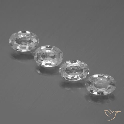 4.08ctw Natürlicher Weiß Zirkon, Oval, VVS-VS
