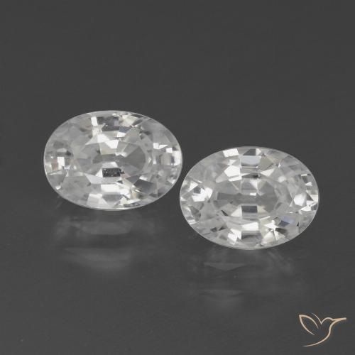 2.62ctw Natürlicher Weiß Zirkon, Oval, VVS-VS