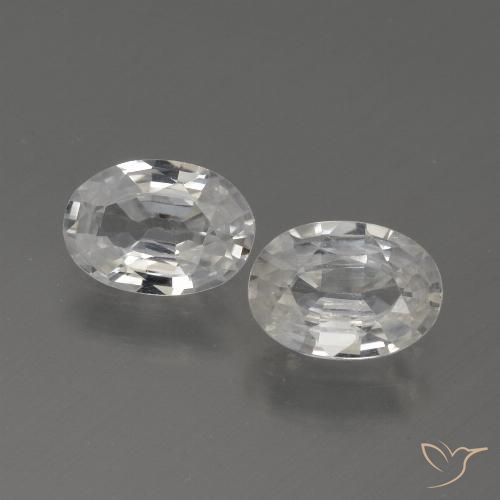 2.25ctw Natürlicher Weiß Zirkon, Oval, VVS-VS